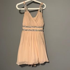Beige prom dress short size 3